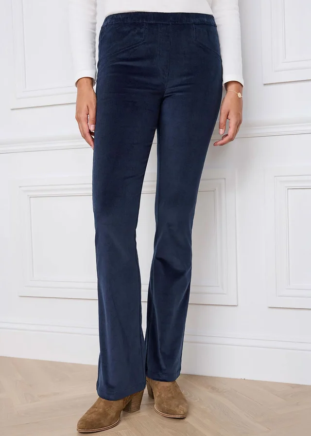Cotton Traders Midnight Pull On Stretch Bootcut Cord Trousers