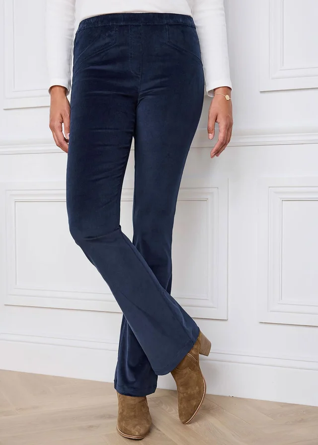 Cotton Traders Midnight Pull On Stretch Bootcut Cord Trousers