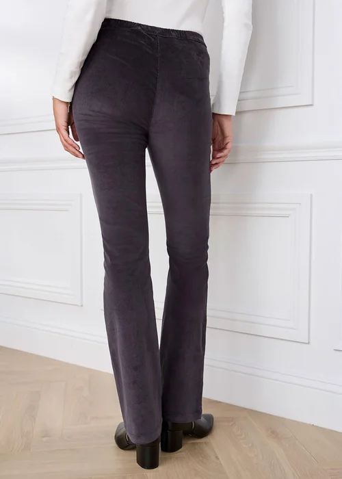 Cotton Traders Storm Grey Pull On Stretch Bootcut Cord Trousers - 22/L27 Image 3