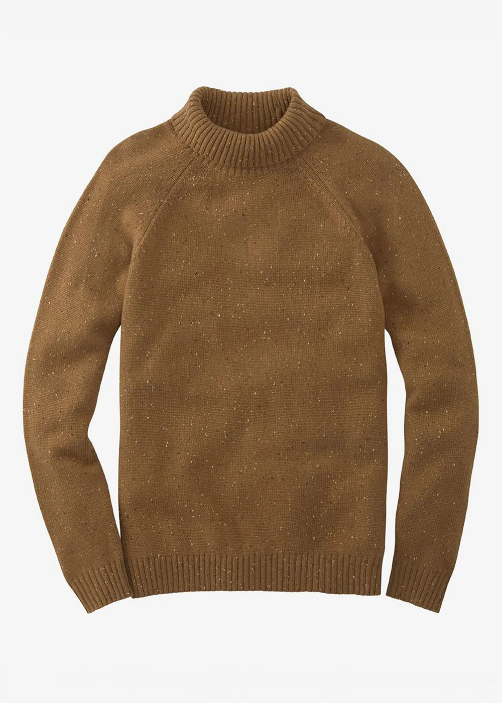 Cotton Traders Warm Camel Flecked Rollneck Jumper - S Image 4
