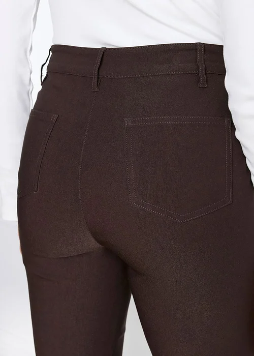 Cotton Traders Dark Chocolate Super Stretchy Bootcut Trousers - 14/L29 Image 4