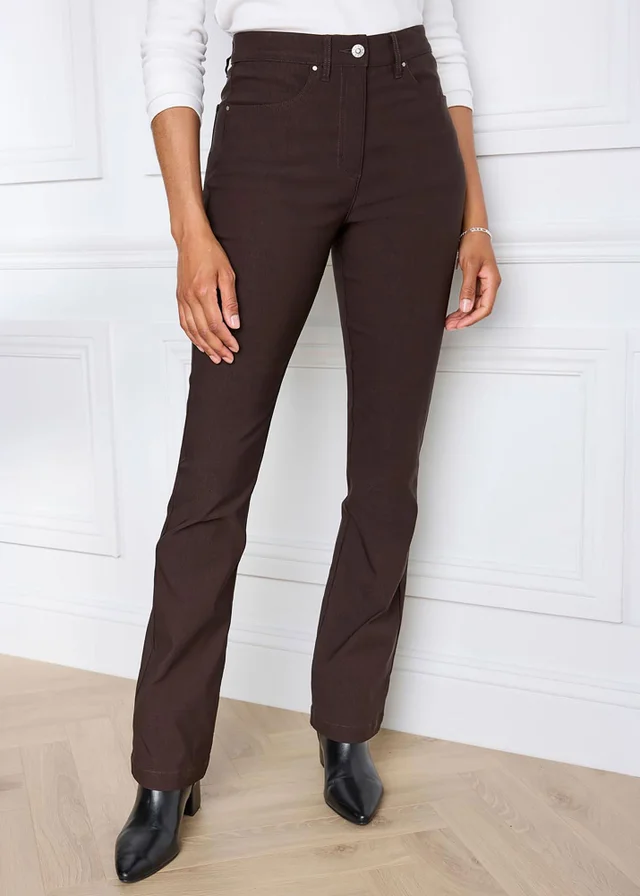 Cotton Traders Dark Chocolate Super Stretchy Bootcut Trousers