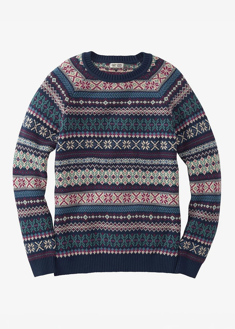 Cotton Traders Dark Sky FairIsle Crew Neck Jumper - 2XL Image 4