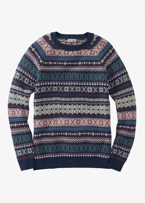 Cotton Traders Dark Sky FairIsle Crew Neck Jumper - 2XL Image 4