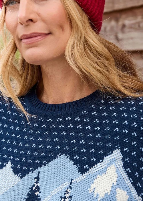 Cotton Traders Navy Cotton Crew Neck Jumper - M Image 3