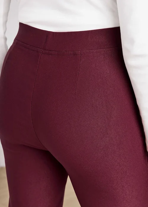 Cotton Traders Burgundy Super Stretchy Straight Leg Pull On Cosy Trousers - 20/L29 Image 4