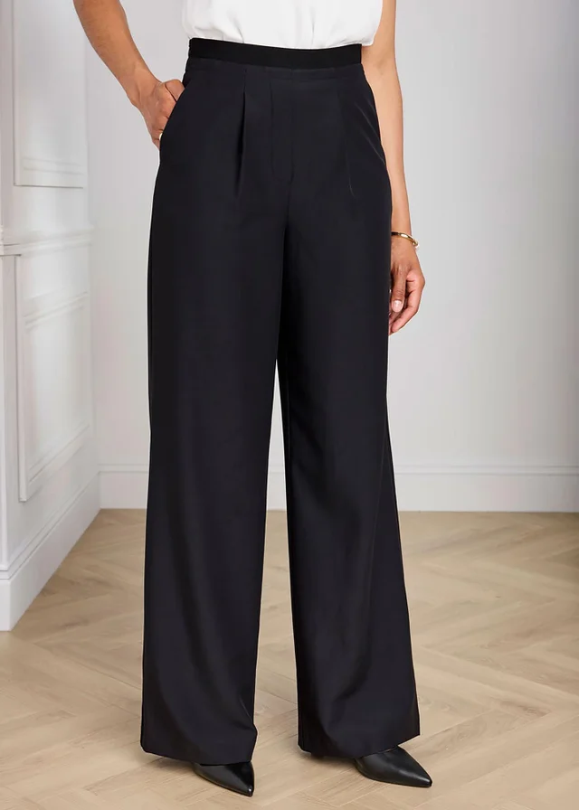 Cotton Traders Black Elasticated Waist Trousers