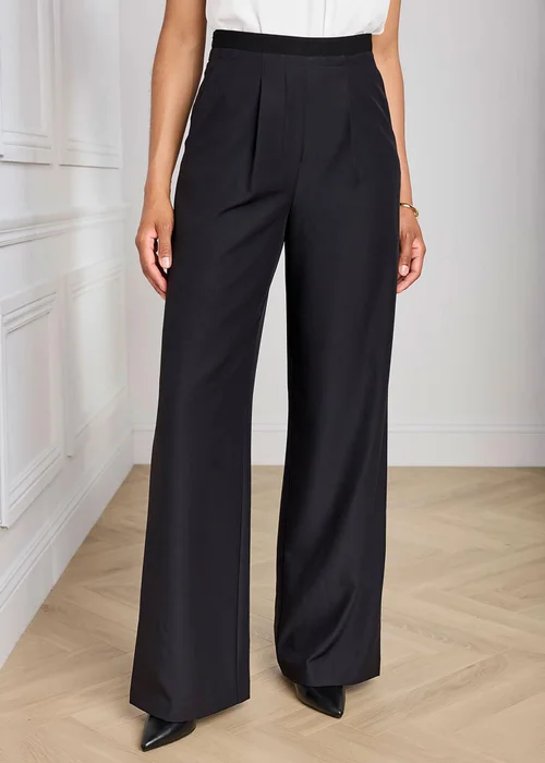 Cotton Traders Black Elasticated Waist Trousers - 14/L29 Image 2