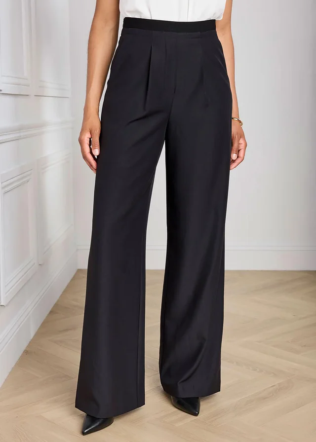 Cotton Traders Black Elasticated Waist Trousers