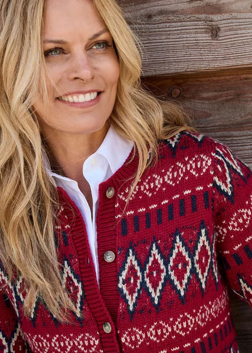 Cotton Traders Cherry Fair Isle Cardigan - 10 Image 4