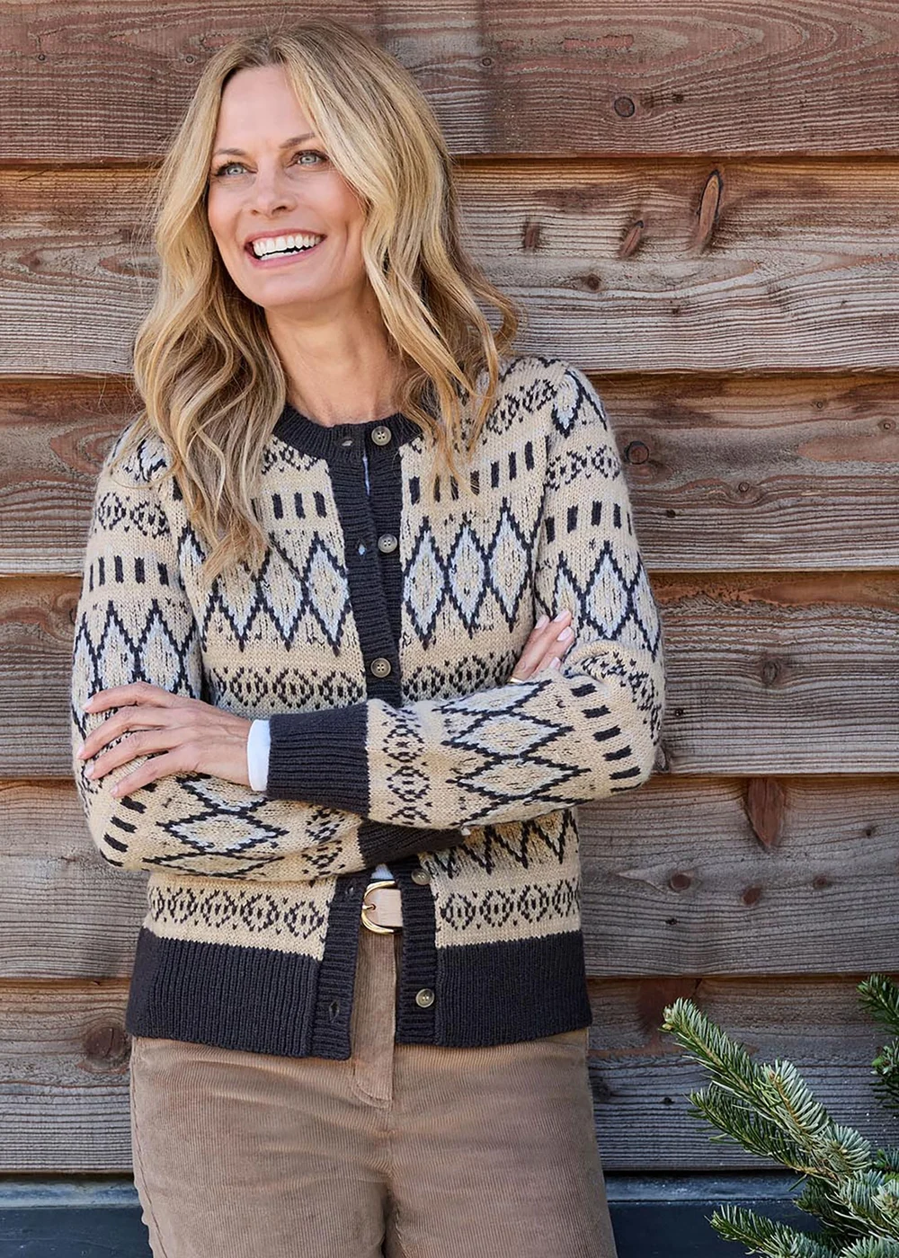 Cotton Traders Stone Fair Isle Cardigan - 8 Image 2