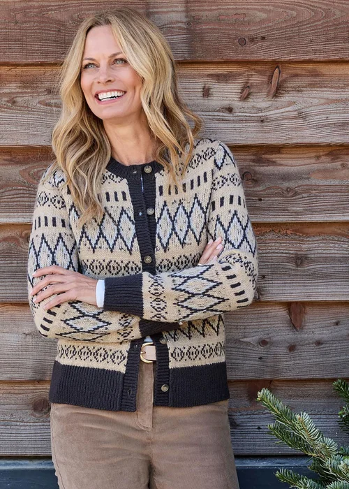 Cotton Traders Stone Fair Isle Cardigan - 8 Image 2