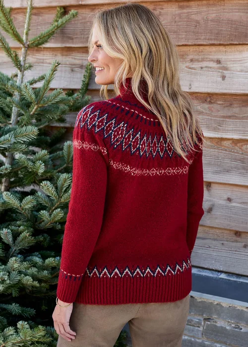 Cotton Traders Cherry Fair Isle Jumper - 24 Image 3