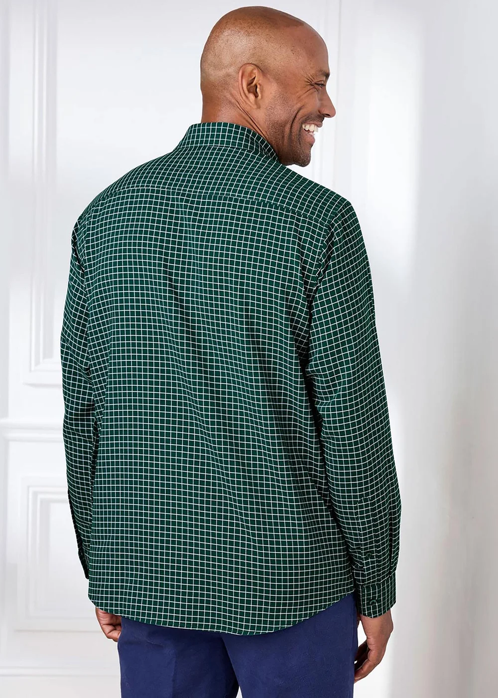Cotton Traders Dark Green Soft Touch Long Sleeve Check Shirt - 5XL Image 3