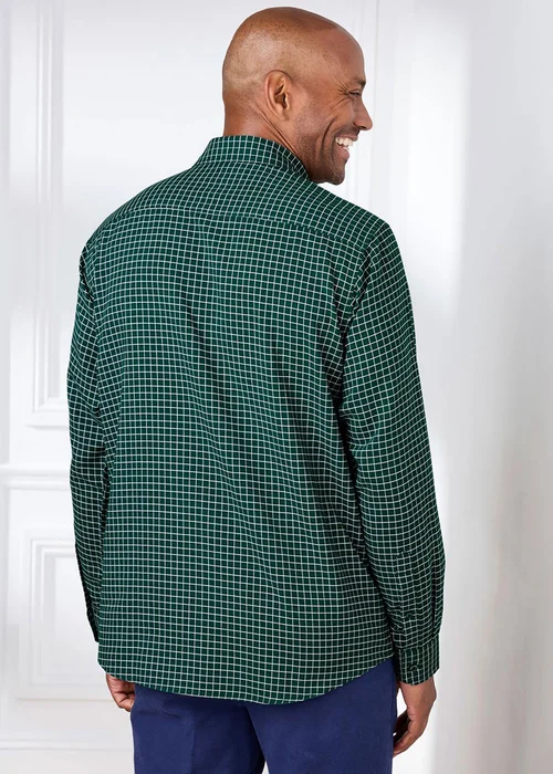 Cotton Traders Dark Green Soft Touch Long Sleeve Check Shirt - 5XL Image 3