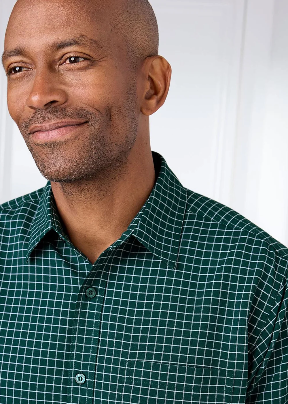 Cotton Traders Dark Green Soft Touch Long Sleeve Check Shirt - 5XL Image 4