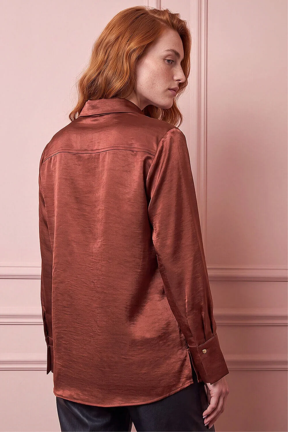 Roman Metallic Satin Long Sleeve Shirt - 20 Image 2