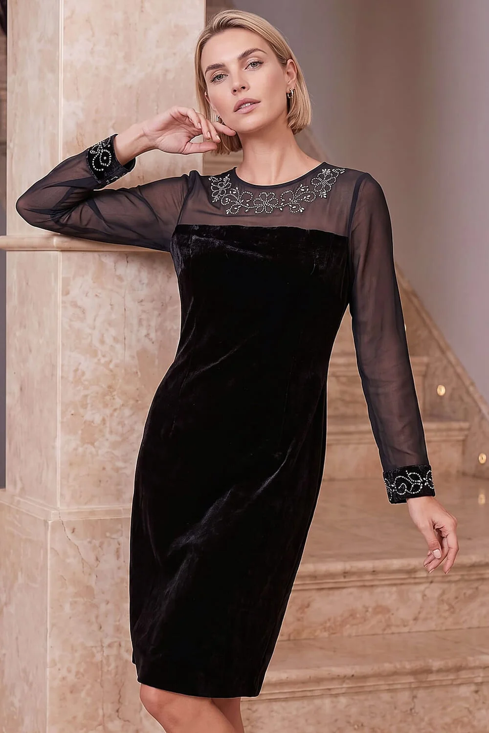 Roman Black Premium Velvet Dress - 16 Image 1