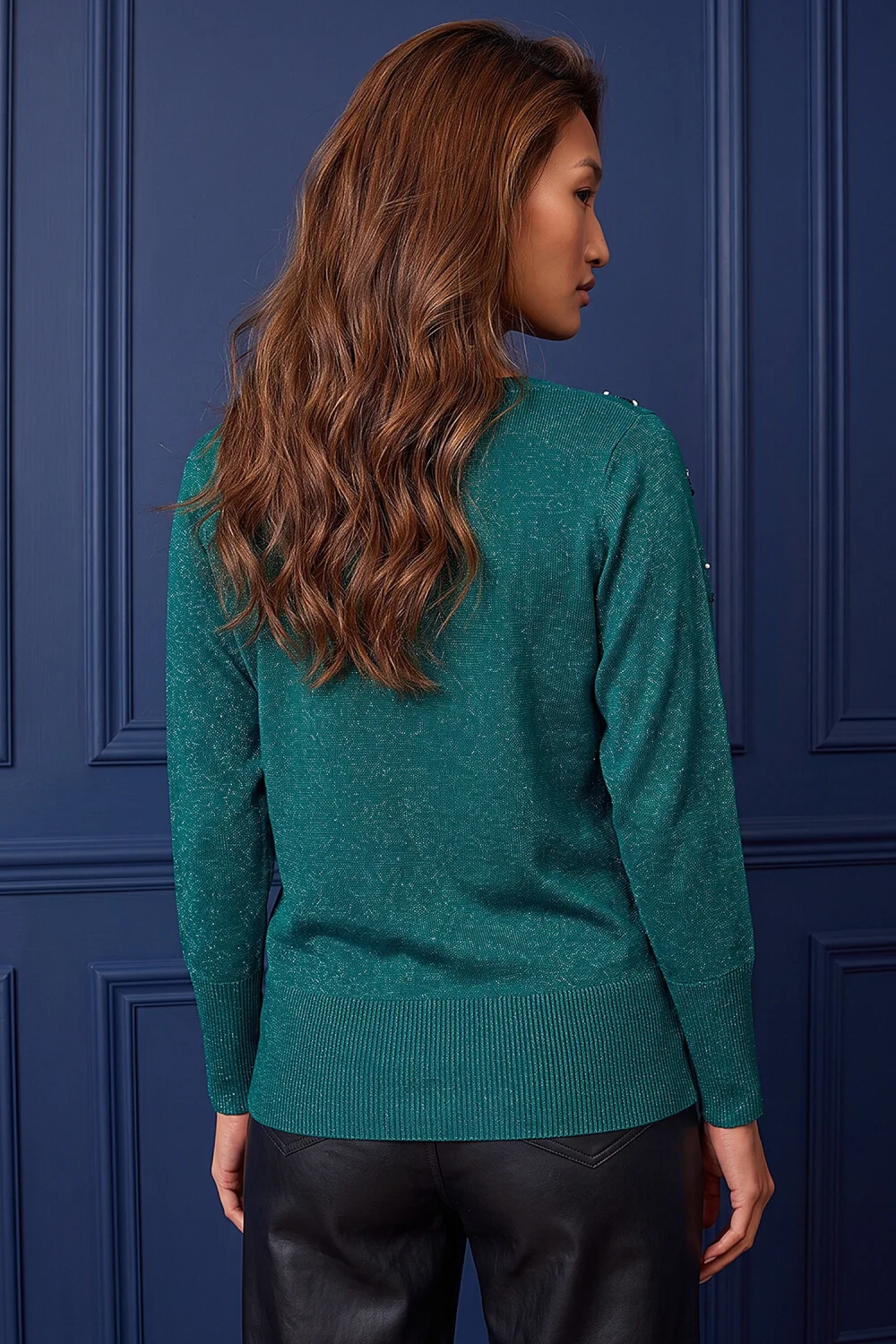 Roman Emerald Floral Sequin Knit Jumper - 20 Image 4