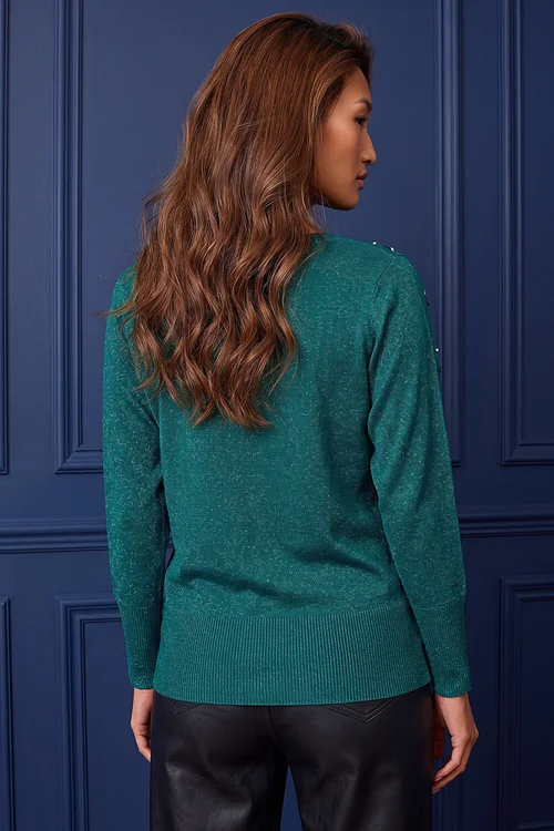 Roman Emerald Floral Sequin Knit Jumper - 20 Image 4