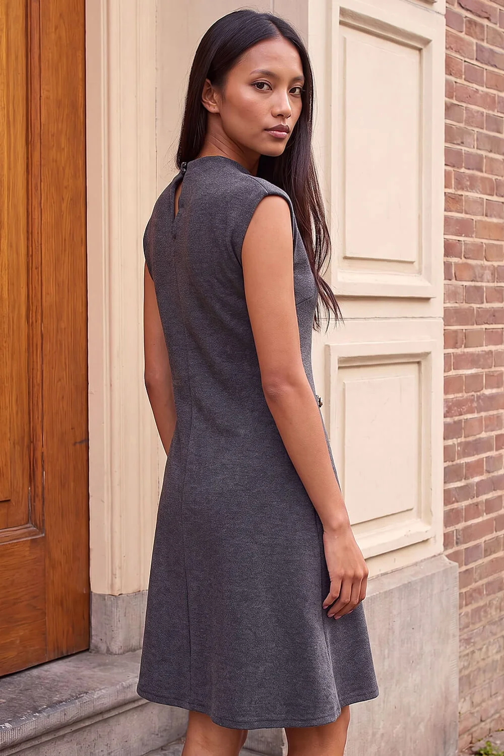 Roman Grey Petite Fit And Flare Jersey Dress - 12 Image 4