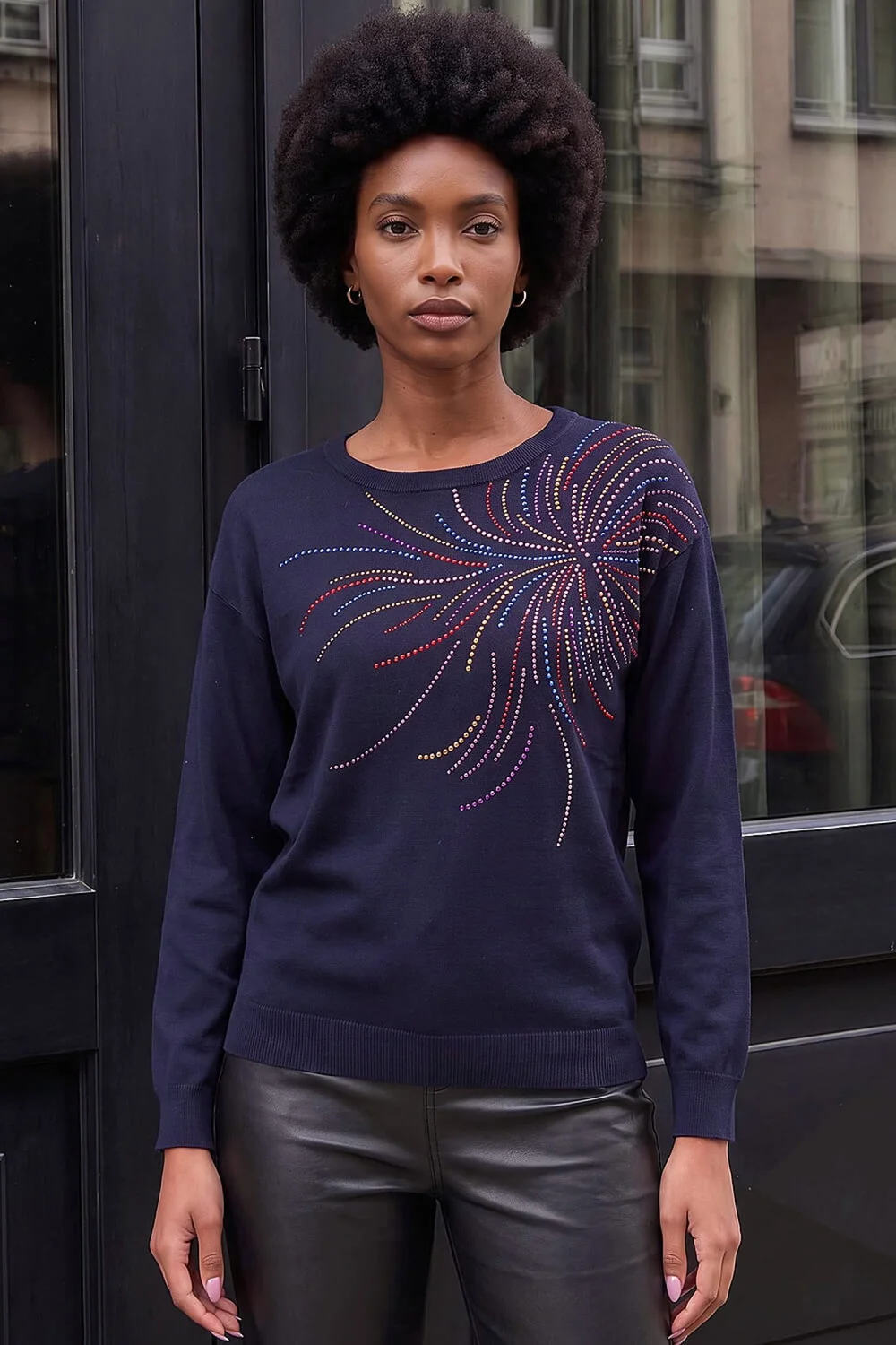 Roman Navy Sparkly Knit Jumper - 16 Image 1