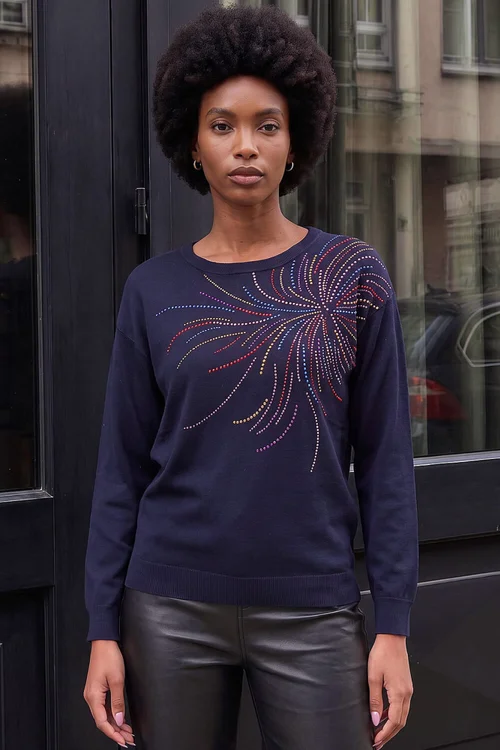 Roman Navy Sparkly Knit Jumper - 16 Image 1