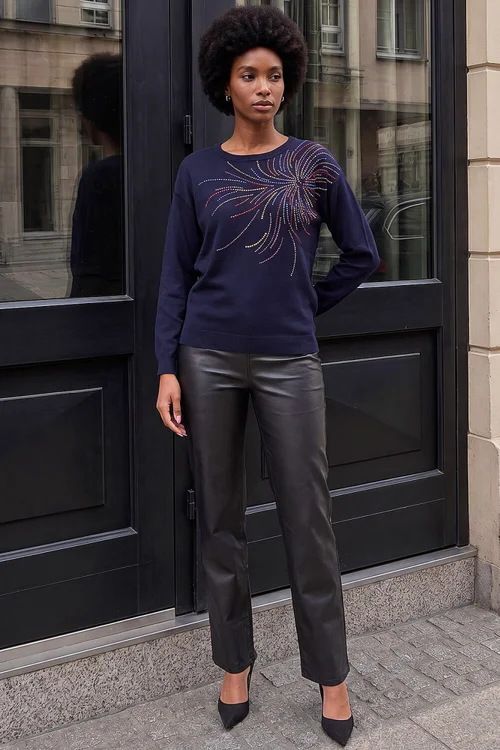 Roman Navy Sparkly Knit Jumper - 16 Image 2