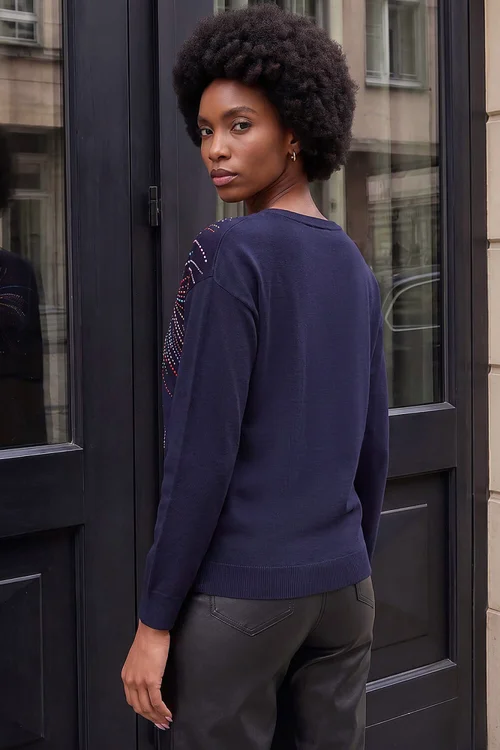 Roman Navy Sparkly Knit Jumper - 16 Image 4