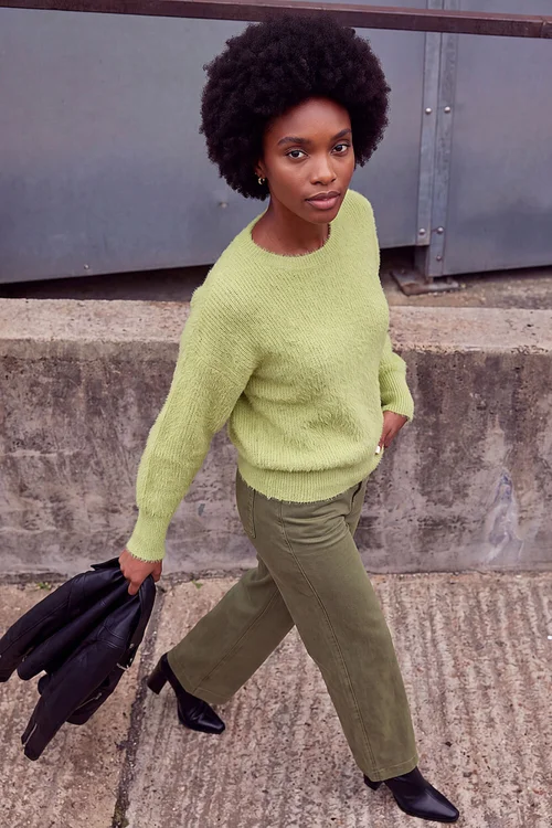 Roman Lime Fluffy Crew Knit Jumper - 14 Image 3