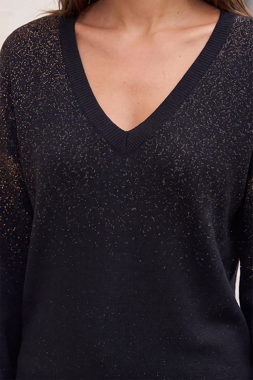 Roman Black Metallic Boyfriend Jumper - 20 Image 4