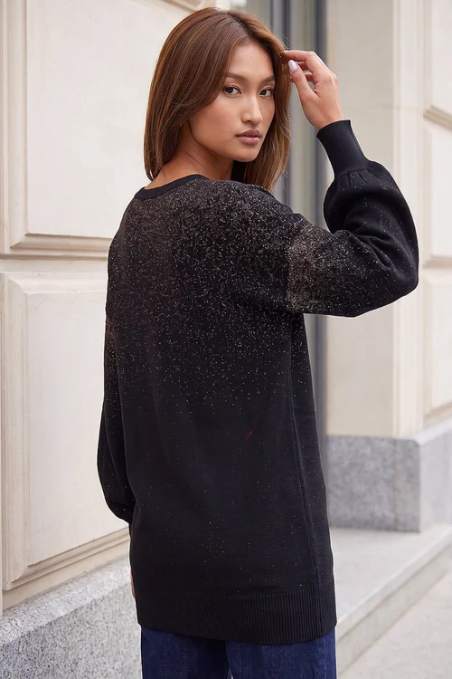 Roman Black Metallic Boyfriend Jumper - 20 Image 3