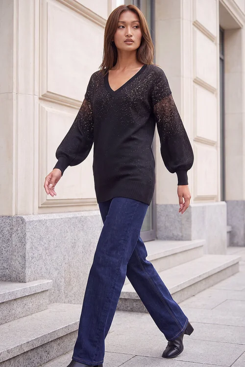 Roman Black Metallic Boyfriend Jumper - 20 Image 2