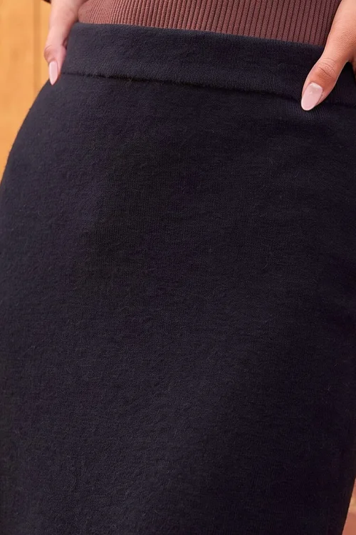 Roman Black Petite Knitted Midi Skirt - 14 Image 4