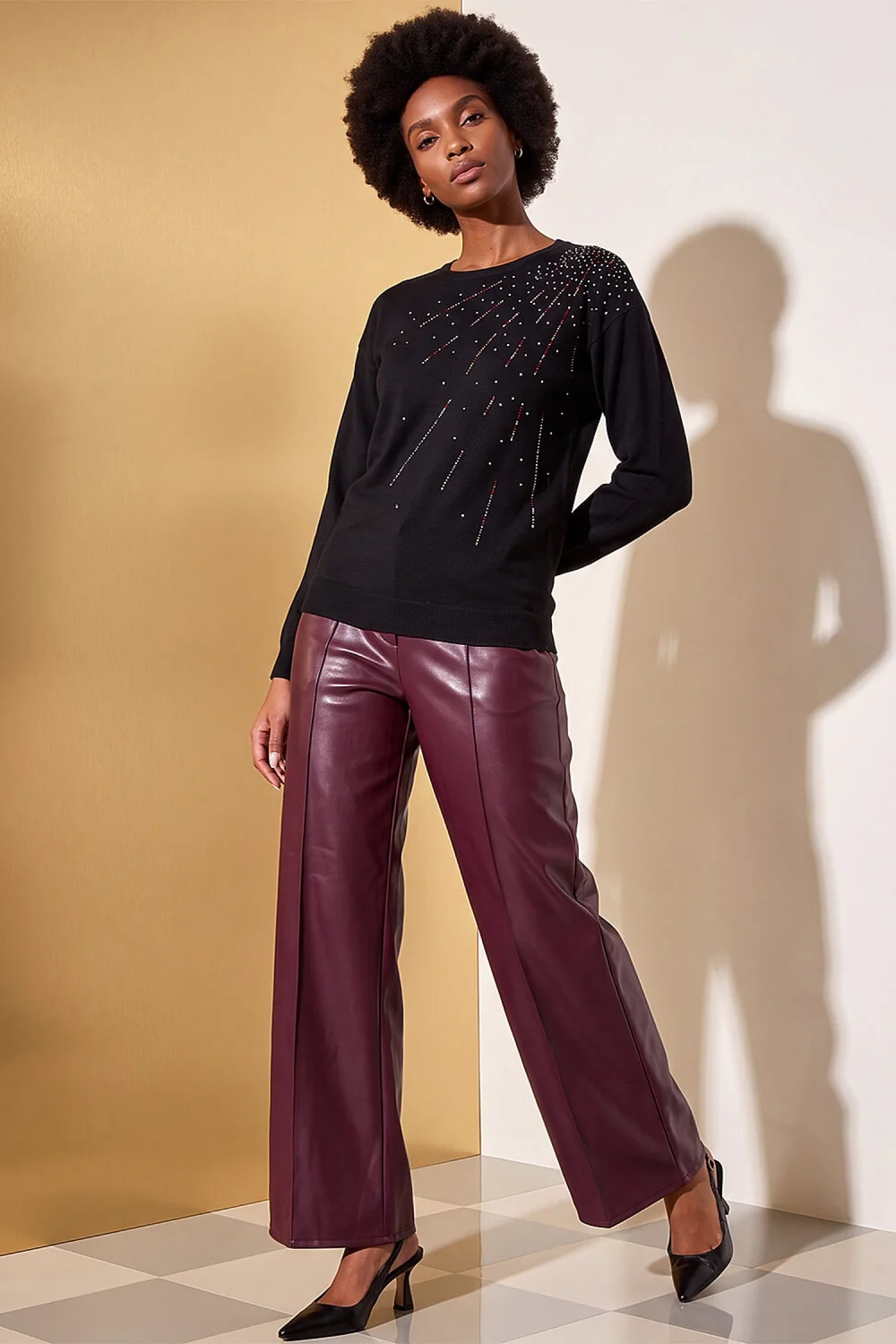 Roman Black Diamante Scatter Knit Jumper - 18 Image 2