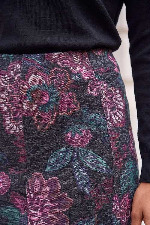 Roman Mauve Panelled Floral A-Line Skirt - 16 Image 4