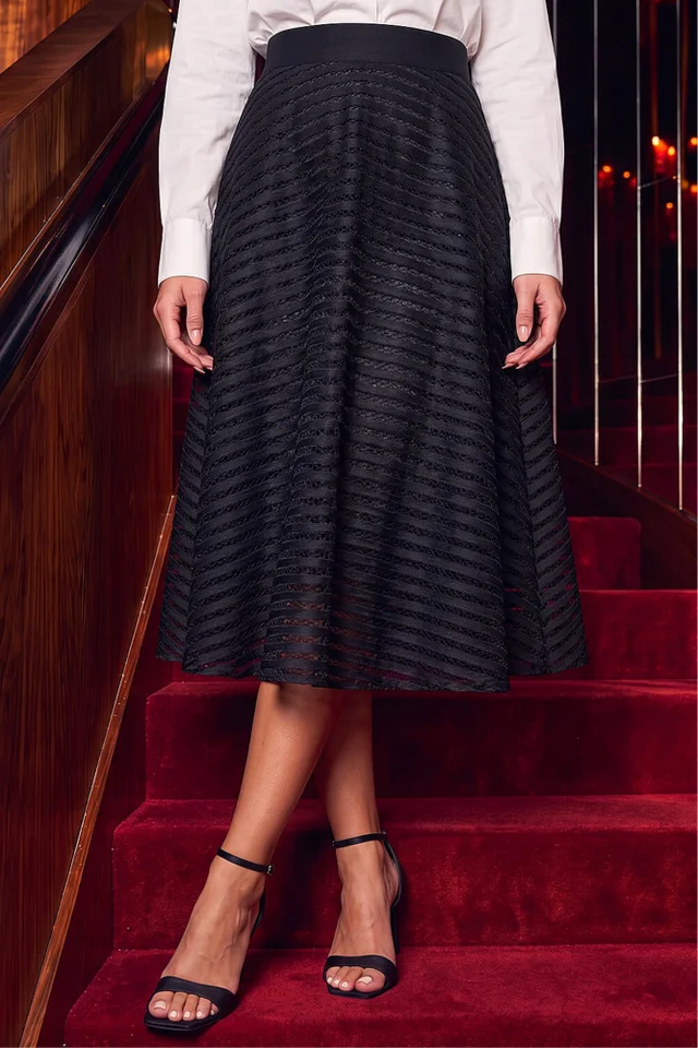 Roman Black Lace Circle Skirt