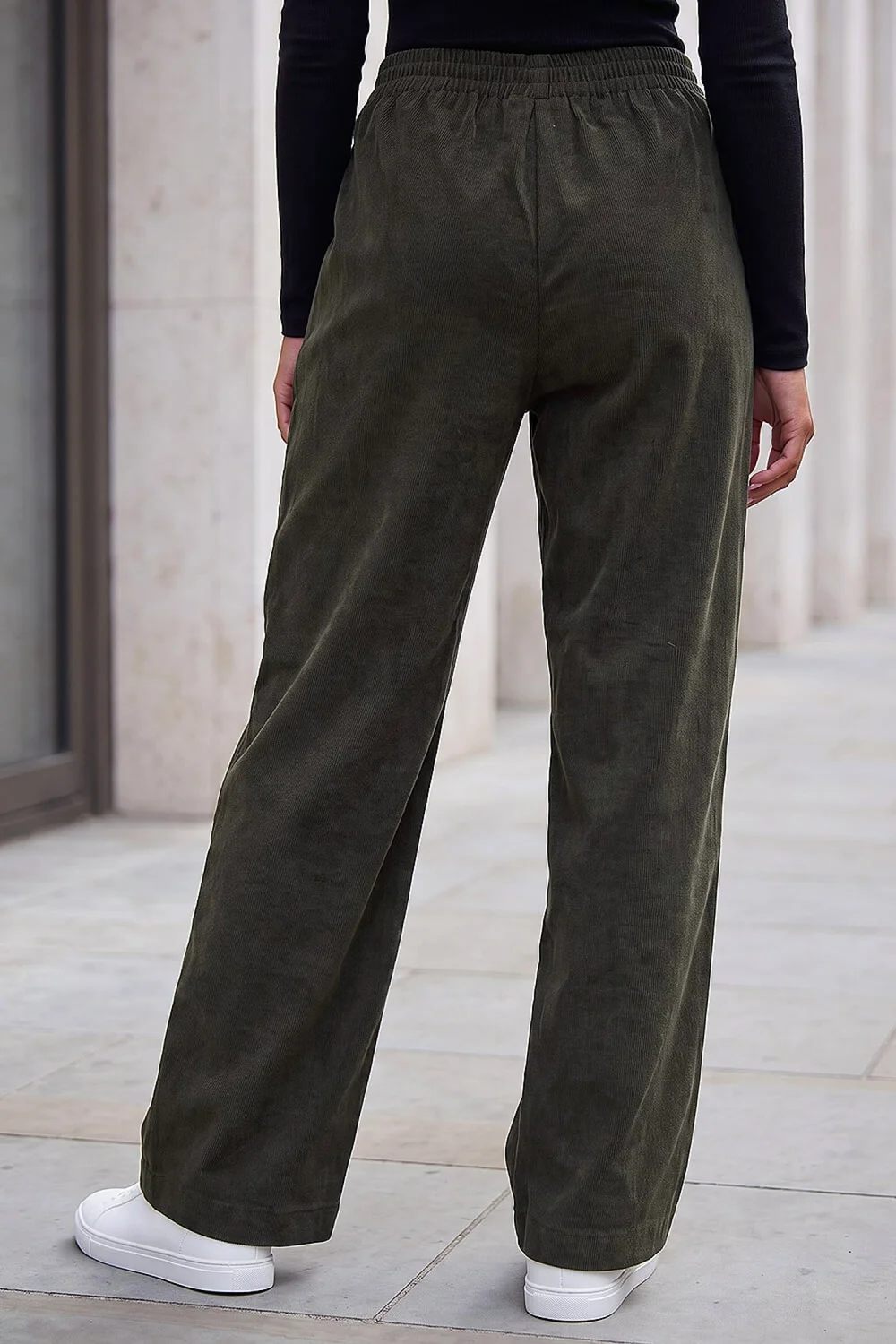 Roman Khaki Cord Wide Leg Trousers - 18 Image 3