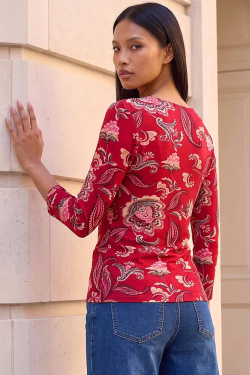Roman Red Petite Drawstring Top - 8 Image 4