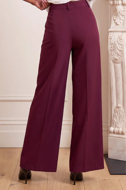 Dusk Aubergine Wide Leg Trouser - 8 Image 3