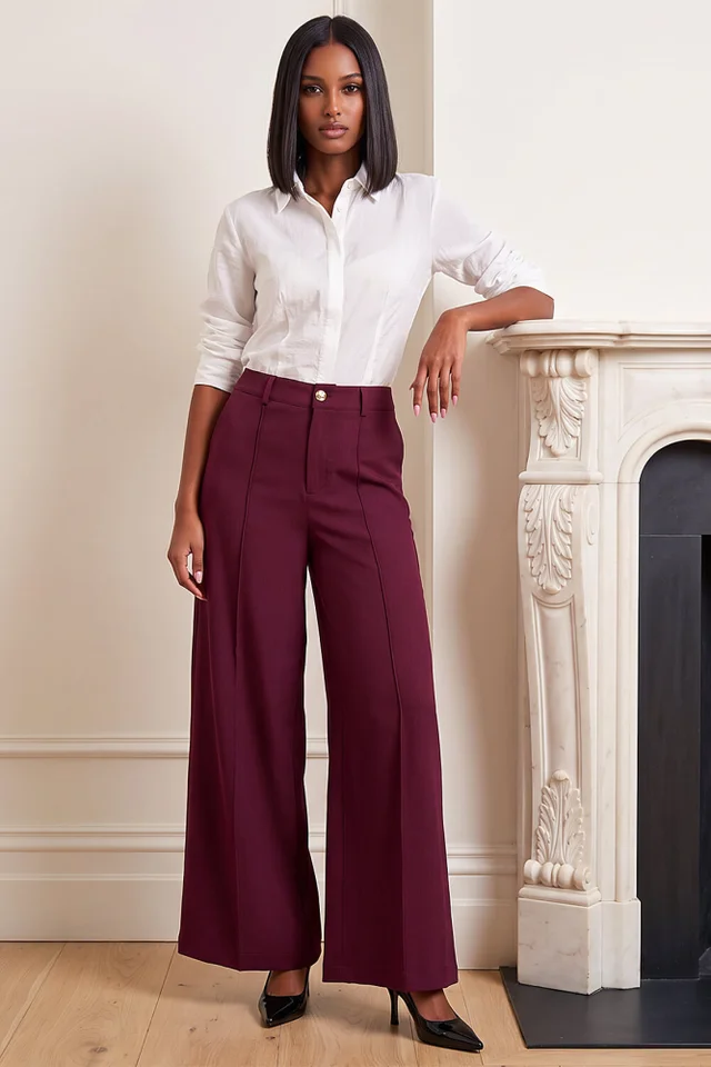 Dusk Aubergine Wide Leg Trouser