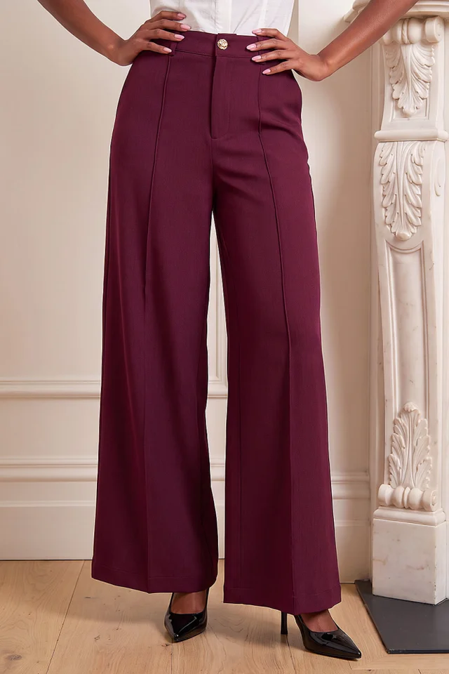 Dusk Aubergine Wide Leg Trouser