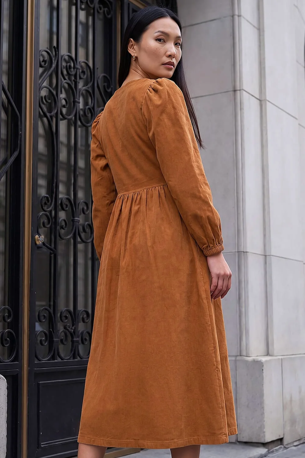 Roman Amber Button Through Corduroy Dress - 12 Image 3