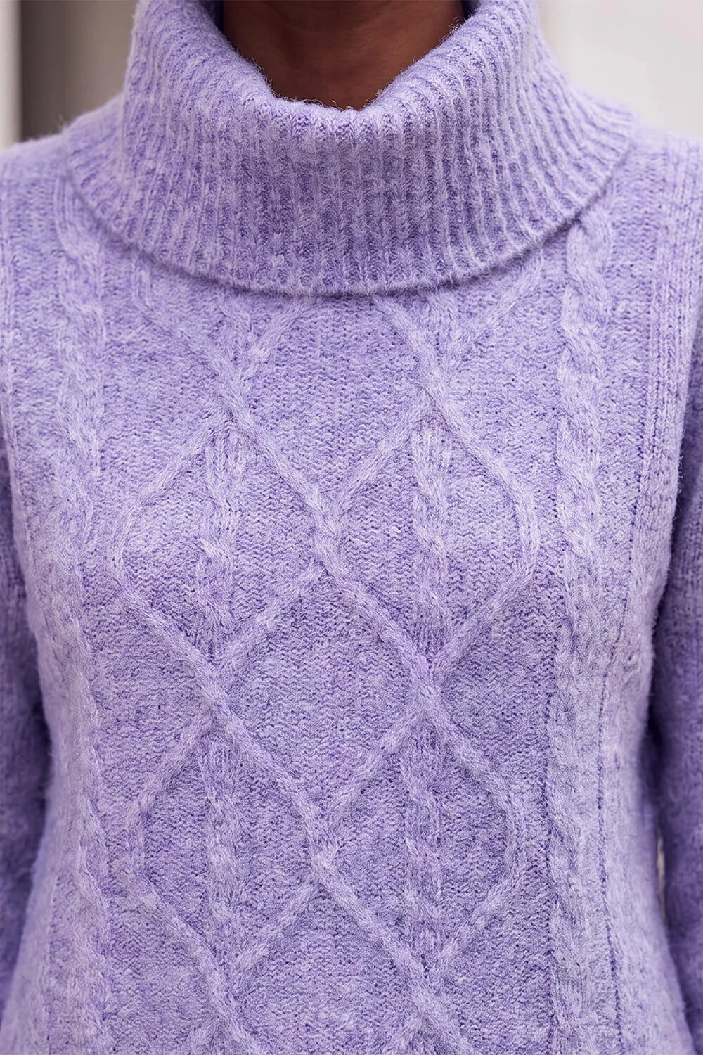 Roman Lavender Soft Cable Roll Neck Jumper - 14 Image 4
