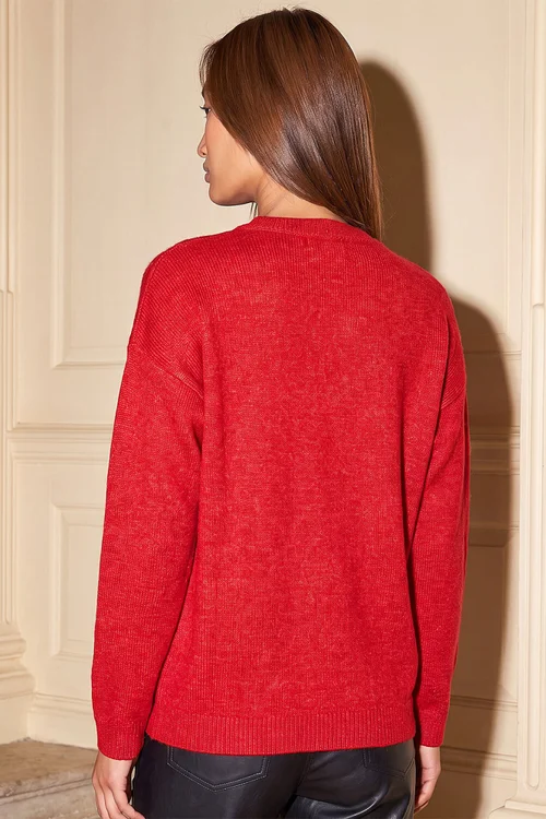 Roman Red Sequin Bow Jumper - 18 Image 3