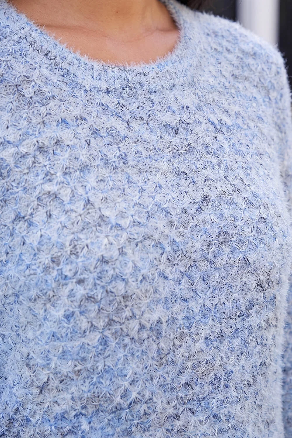 Roman Blue Petite Textured Knit Jumper - 14 Image 4