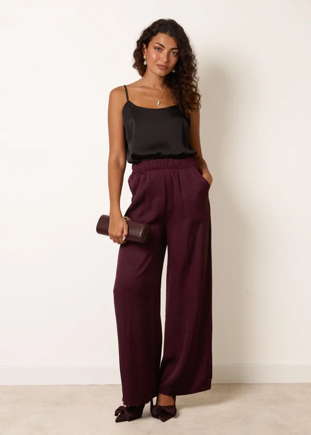 Blue Vanilla Purple High Waist Wide Leg Trousers