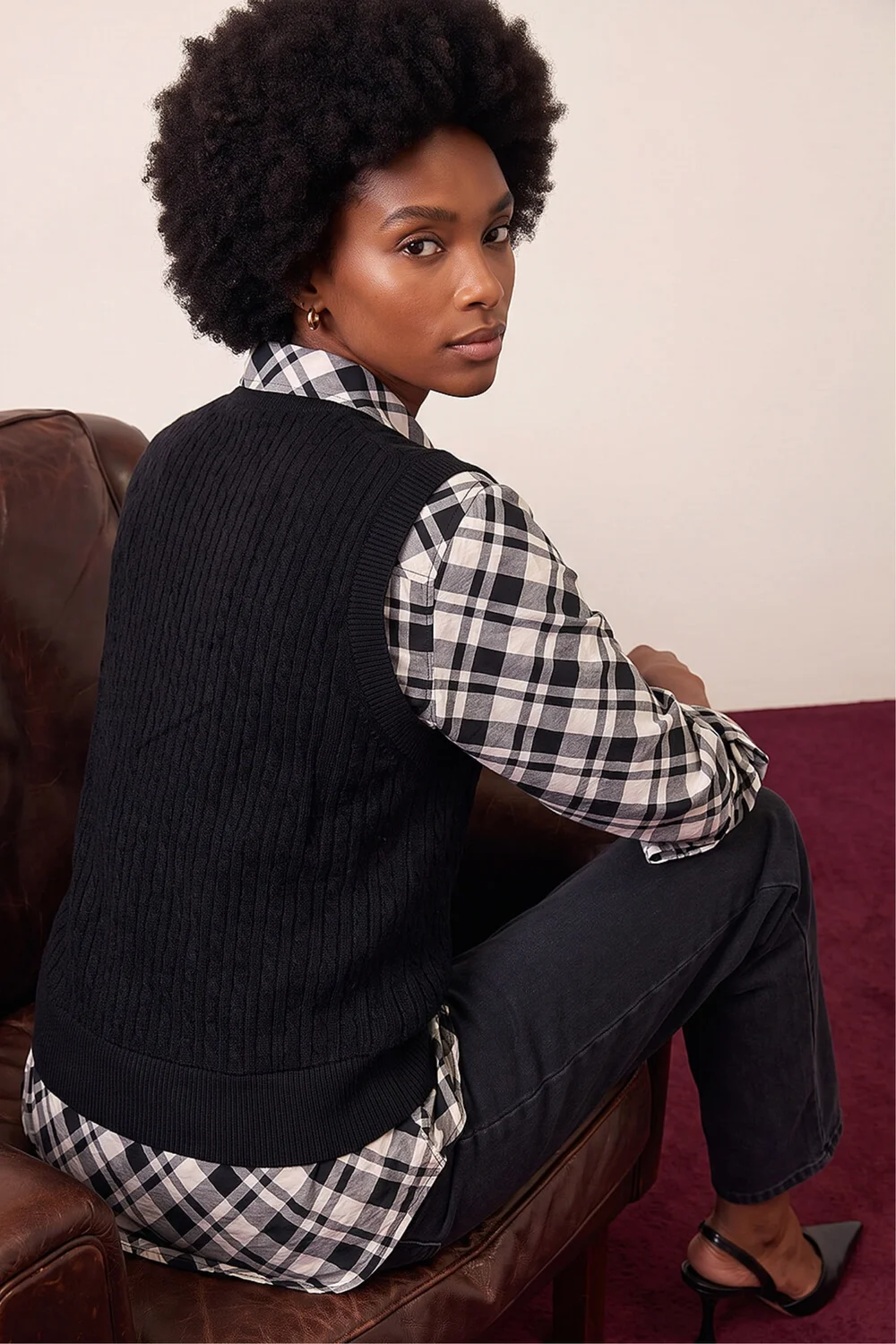 Roman Black Check Print 2 In 1 Top - 16 Image 4