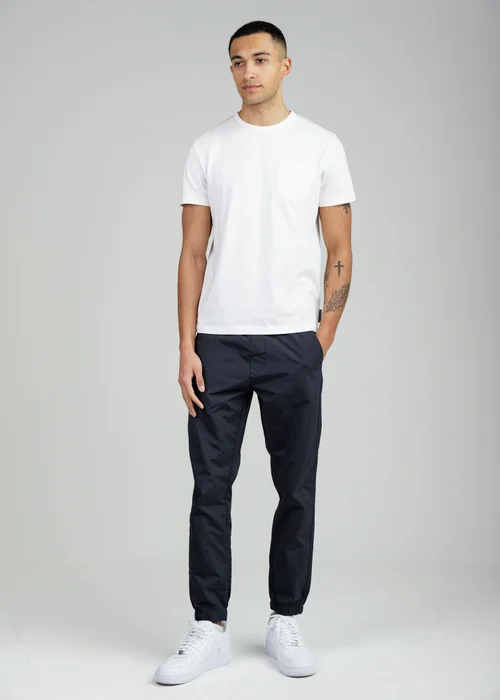 French Connection Navy Nylon Tech Cuffed Trousers - S Image 4