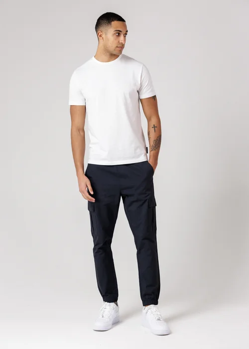 French Connection Navy Nylon Tech Cuffed Cargo Trousers - L Image 4